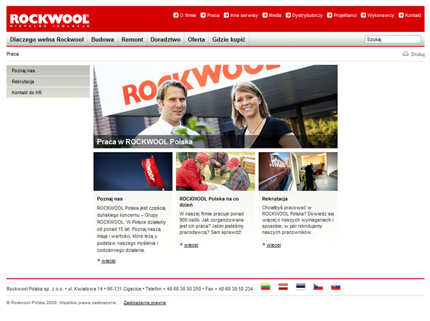 Strona korporacyjna Rockwool Polska